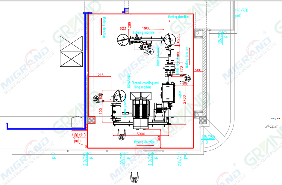 D&acirc;y chuyền m&aacute;y đ&oacute;ng nắp đ&oacute;ng chai v&agrave; d&aacute;n giấy bạc đếm m&aacute;y t&iacute;nh bảng với bộ nạp chất h&uacute;t ẩm & m&aacute;y d&aacute;n nh&atilde;n & m&aacute;y in phun